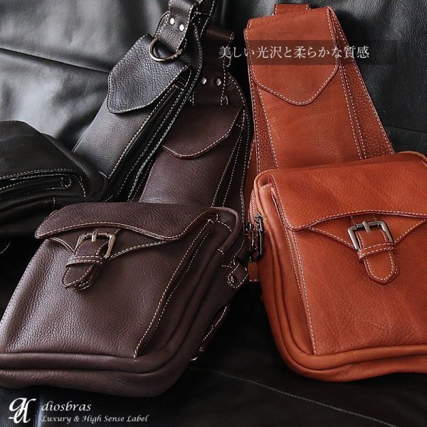 画像6: ボディバッグ 本革 ワンショルダーバッグ 革 メンズ ハンドメイド レザー | ボディーバッグ レザーバッグ ショルダーバッグ 牛革 ショルダーバック ショルダー ギフト　誕生日プレゼント バッグ ボディバック 大容量 ペットボトル ワンショルダー