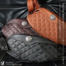 画像11: ボディバッグ 本革 ワンショルダーバッグ 革 メンズ ハンドメイド レザー | ボディーバッグ レザーバッグ ショルダーバッグ 牛革 ショルダーバック ショルダー ギフト　誕生日プレゼント バッグ ボディバック 大容量 ペットボトル ワンショルダー コンチョ (11)