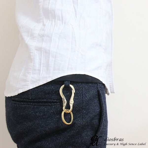 画像6: カラビナ キーリング キーホルダー キーフック　キーチェーン シャックル シルバー９２５　silver 925　真鍮　白真鍮　ＢＲＡＳＳ　ブラス　釣り針フック ウォレット　財布　バイカー　ライダース　ウォレットチェーン 【diosbras-ディオブラス-】