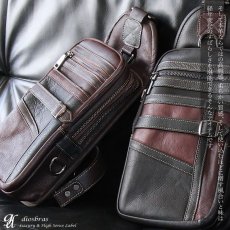 画像12: ボディバッグ 本革 ワンショルダーバッグ 革 メンズ ハンドメイド レザー | ボディーバッグ レザーバッグ ショルダーバッグ 牛革 ショルダーバック ギフト　誕生日プレゼント バッグ ボディバック 大容量 ペットボトル  ウエストポーチ　ウエストバッグ　ウエストバック (12)