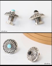 画像3: コンチョ　オニキス　ターコイズ  フラワー　コンチョ シルバー９２５ コンチョ　（ネジ式）レザー　ロング　二つ折り　財布　ウォレット　サイフ　メンズ　レディース【diosbras-ディオブラス-】【メール便送料無料】 (3)