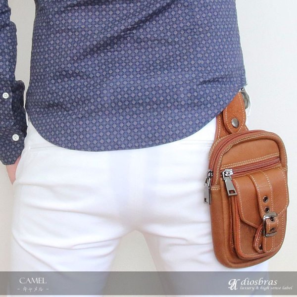 画像5: ウエストポーチ ウエストバッグ ヒップバッグ 本革 ベルトポーチ メンズ アイコスケース付き IQOS ヒップバック ハンドメイド レザー|ウォレットホルダー 牛革 誕生日 ウェストポーチ バッグ ベルト通しウエストバッグ ウエストポーチ ポーチ 彼氏のプレゼントにおススメ