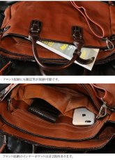 画像16: 革 トートバッグ ビジネスバッグ レザー 牛革 トートバッグ メンズ ショルダーバック 本革 ブリーフケース バッグ 本革 鞄 男性 ギフト 旅行 通勤 小銭入れ A4ファイル A4サイズ 軽量 軽い 大容量 レディース　最高級カーフスキン プレゼントに大人気ＰＵレザーにはない質感 (16)