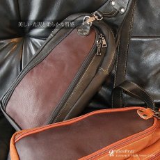 画像4: ボディバッグ 本革 ワンショルダーバッグ 革 メンズ ハンドメイド レザー | ボディーバッグ レザーバッグ ショルダーバッグ 牛革 ショルダーバック ショルダー ギフト　誕生日プレゼント バッグ ボディバック 大容量 ペットボトル ワンショルダー ストッパー付き (4)