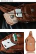 画像9: ボディバッグ 本革 ワンショルダーバッグ 革 メンズ ハンドメイド レザー | ボディーバッグ レザーバッグ ショルダーバッグ 牛革 ショルダーバック ショルダー ギフト　誕生日プレゼント バッグ ボディバック 大容量 ペットボトル ワンショルダー コンチョ (9)