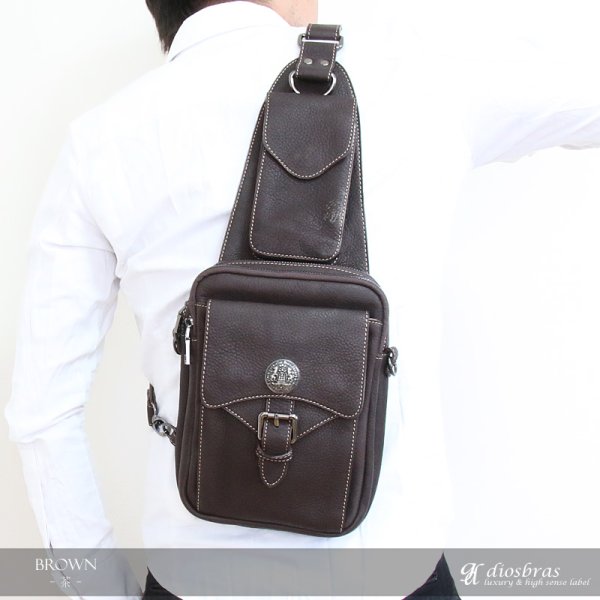 画像6: ボディバッグ 本革 ワンショルダーバッグ 革 メンズ ハンドメイド レザー | ボディーバッグ レザーバッグ ショルダーバッグ 牛革 ショルダーバック ショルダー ギフト　誕生日プレゼント バッグ ボディバック 大容量 ペットボトル ワンショルダー