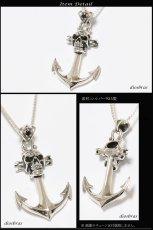 画像2: 【アンカー ペンダント トップ】スカル　骸骨　ジルコニア　ゴシック　シルバー925ペンダント/ペンダント トップ シルバー 925/ネックレス/ ネックレス メンズ レディース (2)