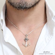 画像3: 【アンカー ペンダント トップ】スカル　骸骨　ジルコニア　ゴシック　シルバー925ペンダント/ペンダント トップ シルバー 925/ネックレス/ ネックレス メンズ レディース (3)