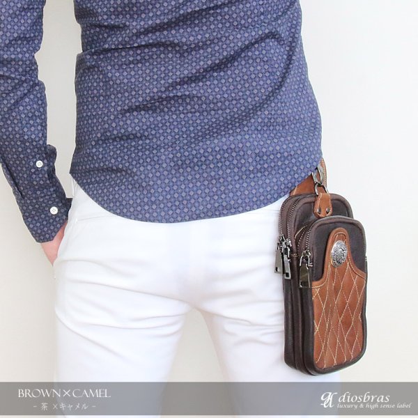 画像5: ウエストポーチ ウエストバッグ ヒップバッグ 本革 ベルトポーチ メンズ アイコスケース付き IQOS ヒップバック ハンドメイド レザー|ウォレットホルダー 牛革 誕生日 ウェストポーチ バッグ ベルト通しウエストバッグ ウエストポーチ ポーチ 彼氏のプレゼントにおススメ