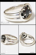 画像2: シルバー925 シルバーリング ブラックジルコニア　ムーン　月　メンズ 星　スター　ワンスター　一つ星 パワーストーン オニキス　天然石  スターリングシルバー 指輪 ring silver925 銀 シルバーアクセサリー 男性 女性 レディース (2)
