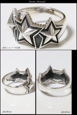 画像2: リング　スター｜星｜三ツ星｜ダブルスター｜立体的　シルバー925 シルバーアクセサリー 指輪 リング / シルバー メンズ シルバーリング 指輪 シルバー925 メンズアクセサリー (2)