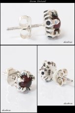 画像2: 【ガーネット ピアス】ガーネット　ゴシック　デザイン　本物シルバー925/　ピアス 片方 パワーストーン/ピアス片耳・片方販売ピアス メンズ GARNET レディース (2)