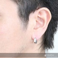 画像3: ステンレス フープピアス  ジルコニア　シルバー 金属アレルギー対応 メタル素材 シンプル 小さめ フープ ループ リング 輪っか ピアス アクセサリー レディース メンズ　中折れ式 (3)