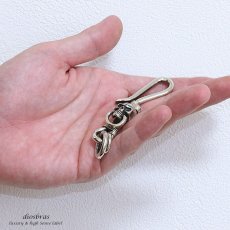 画像3: キーホルダー キーフック　キーチェーン シルバー　silver　スカル　骸骨　真鍮　ＢＲＡＳＳ　ブラス　釣り針フック ウォレット　財布　バイカー　ライダース　ウォレットチェーン【diosbras-ディオブラス-】【メール便送料無料】 (3)