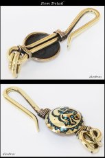 画像2: ココペリ　ターコイズ　インレイ　キーホルダー キーフック　キーチェーン ゴールド　真鍮　ＢＲＡＳＳ　ブラス　釣り針フック ウォレット　財布　バイカー　ライダース　ウォレットチェーン【diosbras-ディオブラス-】【メール便送料無料】 (2)