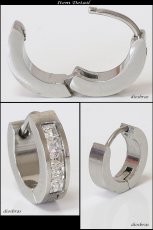 画像2: ステンレス フープピアス  ジルコニア　シルバー 金属アレルギー対応 メタル素材 シンプル 小さめ フープ ループ リング 輪っか ピアス アクセサリー レディース メンズ　中折れ式 (2)