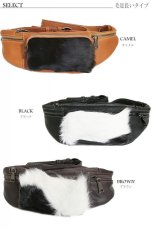 画像14: 【OUTLET SALE】ボディバッグ 本革 ワンショルダーバッグ 革 メンズ ハンドメイド レザー | ボディーバッグ レザーバッグ ハラコ革　毛皮　ショルダーバッグ 牛革 ショルダーバック ギフト　バッグ ボディバック 大容量 ペットボトル  ウエストポーチ　ウエストバッグ (14)