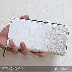 画像3: 財布 ラウンドファスナー メンズ レディース 本革 クロコダイル カイマン種 鰐革 ワニ革 大容量 ラウンドファスナー ウォレット  ラウンド ジッパー ＺＩＰＰＥＲ 財布 レザーウォレット ロングウォレット バイカー 長財布 牛革 紳士 婦人 サイフ 稀少 ヒマラヤクロコダイル (3)