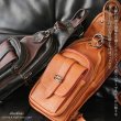 画像10: ボディバッグ 本革 ワンショルダーバッグ 革 メンズ ハンドメイド レザー | ボディーバッグ レザーバッグ ショルダーバッグ 牛革 ショルダーバック ショルダー ギフト　誕生日プレゼント バッグ ボディバック 大容量 ペットボトル ワンショルダー (10)