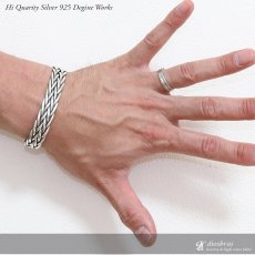 画像2: 【シルバーバングル】編み込み　ハンドメイド【シルバーアクセサリー】バリチェーン　シルバーアクセサリー メンズ シルバーバングル ブレスレット シルバー925 メンズアクセサリー プレゼントに人気 送料無料【diosbras-ディオブラス-】ブレード　バングル (2)