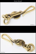 画像2: ココペリ キーホルダー キーフック　キーチェーン シルバー　silver　ゴールド　真鍮　ＢＲＡＳＳ　ブラス　釣り針フック ウォレット　財布　バイカー　ライダース　ウォレットチェーン【diosbras-ディオブラス-】【メール便送料無料】 (2)