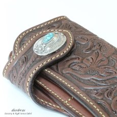 画像3: コンチョ コンチョ ネイティブ　インディアン　ターコイズ　フェザー　イミテーション　【L】　コンチョシルバー９２５コンチョ　ナバホ　財布　ウォレット　メンズ　（ネジ式）【メール便送料無料！！】 (3)