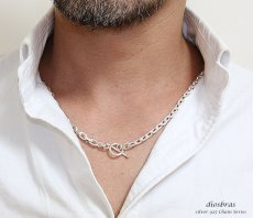 画像4: 【シルバーチェーン】シルバー  アズキチェーン　カット　小豆チェーン アンカーチェーン 幅5mm 47cmm 52cm 57cm ネックレス チェーン シルバー925 SILVER Necklace chain 銀 鎖 首飾り【ギフト】 シルバー925チェーン シルバーネックレスチェーン　　丸　あずきチェーン (4)