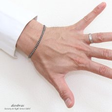 画像2: ヘマタイト　ブレスレット　3mm　馬蹄　ホースシュー　フェザー ブレスレット　ブレス メンズ ネイティブ /羽/オニキス シルバー９２５ チェーン　ブラックスピネル　メディスンホイール　フェザー 2mm〜3mm 【diosbras-ディオブラス】 (2)
