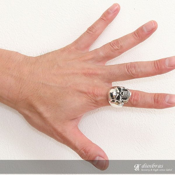 画像2: シルバーリング  スカルリング  シルバーアクセサリー スカル ボーンハンド ドクロ スカルリング シルバーアクセサリー メンズ シルバーリング 指輪 シルバー925 メンズアクセサリー エイリアン ターミネーター 大きいサイズ 送料無料 (2)