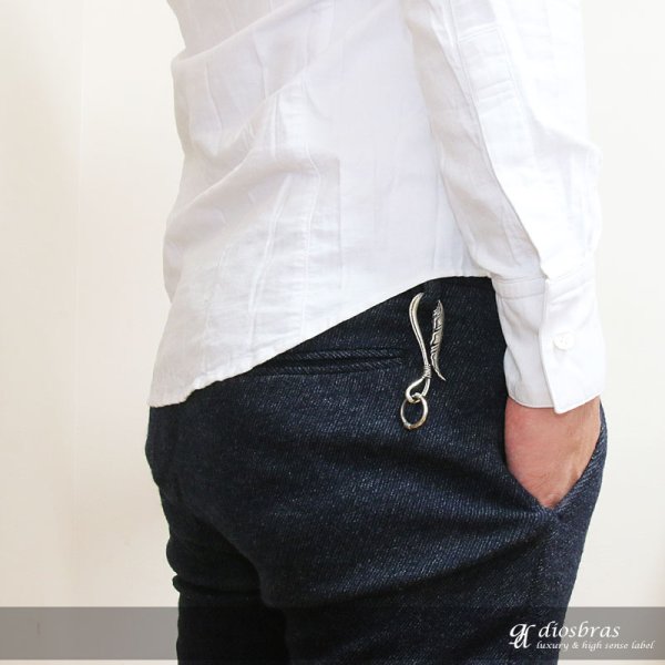 画像3: キーホルダー キーフック　キーチェーン　ゴールドシルバー　ピンクゴールド　フェザー　ネイティブアメリカン　インディアンジュエリー カッパー　ピューター　真鍮　ＢＲＡＳＳ　ブラス　釣り針フック ウォレット　財布　バイカー　ライダース　ウォレットチェーン