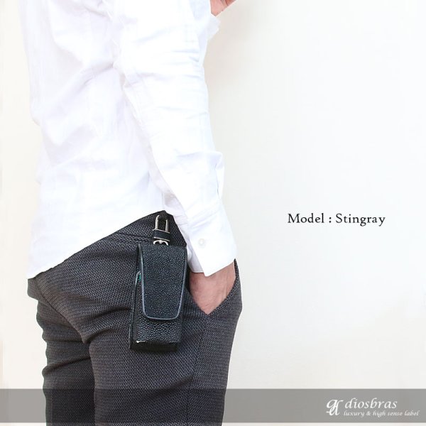 画像3: 【アウトレットセール】アイコスケース 本革 エイ革　スティングレイ　スティングレー　ガルーシャ　レザー iQOSケース マグネット開閉式 アイコス ケース ヒートスティック 予備ホルダー収納可 ギフト プレゼント|レザーケース 電子タバコ カバー ホルダー 革