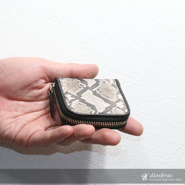 画像5: ジッパー小銭入れ ラウンドファスナー メンズ レディース 本革 パイソン 黒 蛇革 へび シンプル コンパクト ミニ コインケース 小銭入れ ウォレット ラウンド ジッパー ZIPPER 財布 レザーウォレット 牛革 紳士 婦人 プレゼント ギフトにも人気