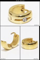 画像2: ステンレス フープピアス ジルコニア　ダイヤ　シルバー 金属アレルギー対応 メタル素材 ゴールド　金 シンプル 小さめ フープ ループ リング 輪っか ピアス アクセサリー メンズ　レディース 中折れ式【メール便なら送料無料】9mm (2)