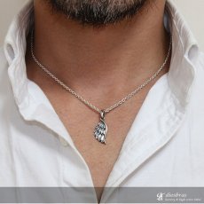 画像3: シルバー925【フェザー　トップ】フェザーネックレス 羽根　ハンドメイドネックレス/インディアンフェイス　インディアンジュエリー・ネイティブ/シルバー925ペンダント/フェザー イーグル  パーツ ネックレス メンズ レディース≪深堀り≫ 【メール便なら送料無料】 (3)