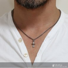 画像3: 【クロス　ペンダント トップ】ユリの紋章　リリー　アラベスク　ブラック　ジルコニア　ゴシック　シルバー925ペンダント/ペンダント トップ シルバー 925/ネックレス/ ネックレス メンズ レディース【メール便なら送料無料】 (3)