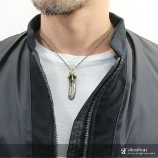 画像3: シルバー925【フェザー　トップ】イーグル　クロウ　爪　フェザーネックレス ハンドメイドネックレス/インディアンジュエリー・ネイティブ/シルバー925ペンダント/フェザー イーグル  パーツ メンズ レディース ゴールド　真鍮【メール便なら送料無料】 (3)