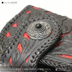画像3: コンチョ コンチョ　オニキス　ターコイズ　太陽神　サンマーク　インディアン　ネイティブアメリカン　ホピ　アラベスク　トライバル　コンチョ　シルバー９２５コンチョ　財布　ウォレット　メンズ　（ネジ式）【diosbras-ディオブラス-】【メール便なら送料無料！！】 (3)