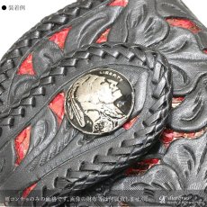 画像3: コンチョ インディアンフェイス　コインコンチョ ネイティブ　コイン　インディアン　　コンチョシルバー９２５コンチョ　ナバホ　財布　ウォレット　メンズ　（ネジ式）【メール便なら送料無料！！】 (3)