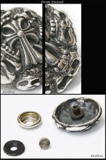 画像2: コンチョ クロス　十字架　ドクロ　スカル　髑髏　コンチョ　スカルヘッドンチョ　シルバー９２５コンチョ　財布　ウォレット　メンズ　（ネジ式）【diosbras-ディオブラス-】【メール便なら送料無料！！】 (2)