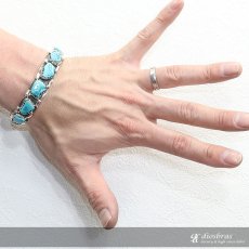 画像3: ターコイズ　バングル インディアンジュエリー　ネイティブアメリカン　ハンドメイド品　ナバホスタイルシルバー９２５　シルバーバングル　フェザー　イーグル　シルバー　バングル　ブレスレット (3)