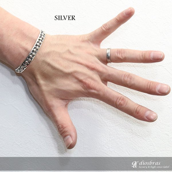 画像4: 【シルバーバングル】【シルバーアクセサリー】スカル　骸骨　スカルヘッド　髑髏　ドクロ　シルバーアクセサリー メンズ シルバーバングル ブレスレット シルバー925 メンズアクセサリー プレゼントに人気 送料無料【diosbras-ディオブラス-】 (4)