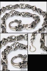 画像3: 【シルバーウォレットチェーン】【シルバーアクセサリー】スカル　骸骨　シルバーアクセサリー メンズ シルバーバングル ウォレットチェーン シルバー925 メンズアクセサリー アラベスク　プレゼントに人気 送料無料【diosbras-ディオブラス-】 (3)