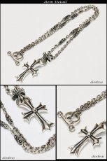 画像3: クロス　ネックレス/チェーン/ネックレスチェーン/メンズ/レディース/シルバーネックレス/シルバー925 スカル　骸骨　スカルハンド　スカルボーン　クロス　十字架　王冠デザイン　クラウン ユリ　百合の紋章　ネックレスチェーン/シルバー925　51cm【送料無料】 (3)