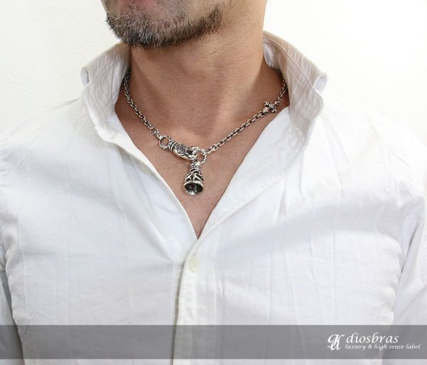 画像6: オープンアラベスク ベル ペンダント ベルネックレス 唐草模様 ガーディアンベル　ネックレス/チェーン/ネックレスチェーン/メンズ/レディース/シルバーネックレス/シルバー925 ユリの紋章　百合の紋章　ユリ　デザイン　クラウン /シルバー925　50cm　60cm【送料無料】