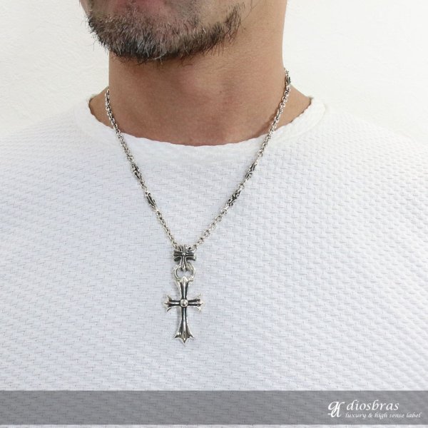 画像5: クロス ネックレス/チェーン/ネックレスチェーン/メンズ/レディース/シルバーネックレス/シルバー925 スカル 骸骨 スカルハンド スカルボーン クロス 十字架 王冠デザイン クラウン ユリ 百合の紋章 ネックレスチェーン/シルバー925 51cm【送料無料】