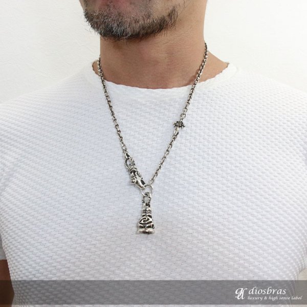 画像5: オープンアラベスク ベル ペンダント ベルネックレス 唐草模様 ガーディアンベル　ネックレス/チェーン/ネックレスチェーン/メンズ/レディース/シルバーネックレス/シルバー925 ユリの紋章　百合の紋章　ユリ　デザイン　クラウン /シルバー925　50cm　60cm【送料無料】