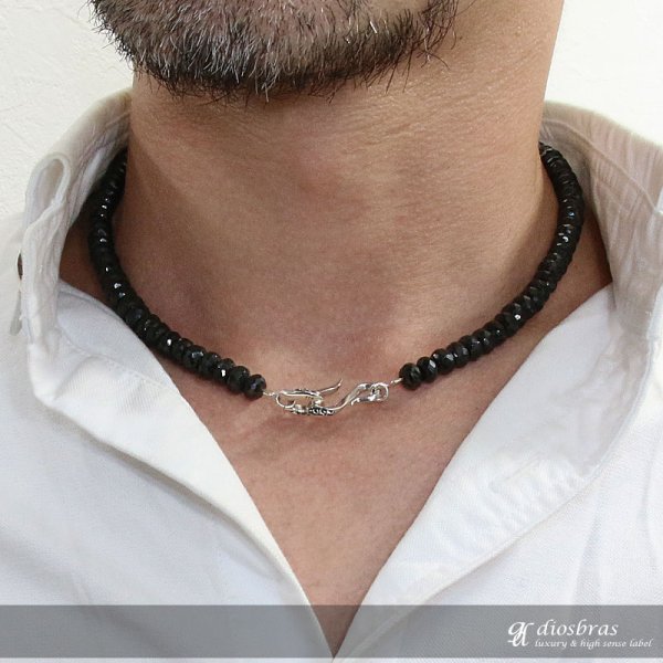 画像6: ブラックスピネル ネックレス 7mm 馬蹄 ホースシュー フェザー ネックレス メンズ ネイティブ /羽/オニキス シルバー925 チェーン メディスンホイール フェザー 7mm〜7,5mm 【diosbras-ディオブラス】