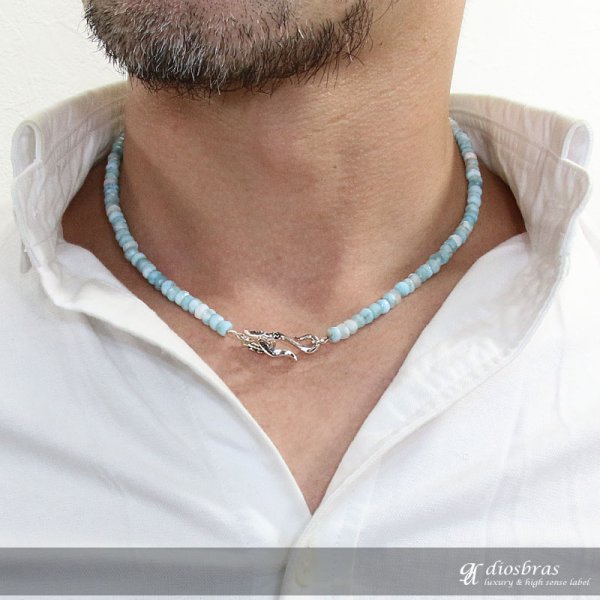 画像6: ラリマー　ネックレス　5mm　馬蹄　ホースシュー　フェザー ネックレス メンズ ネイティブ /羽/オニキス シルバー９２５ チェーン　メディスンホイール　フェザー 4,4mm〜5mm 【diosbras-ディオブラス】【全国送料無料】