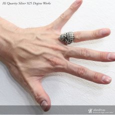 画像3: 【シルバーリング】【スカルリング】スパイダースカル　ビースト【シルバーアクセサリー】スカル ボーンハンド ドクロ スカルリング シルバーアクセサリー メンズ シルバーリング 指輪 シルバー925 メンズアクセサリー ロック 送料無料 (3)