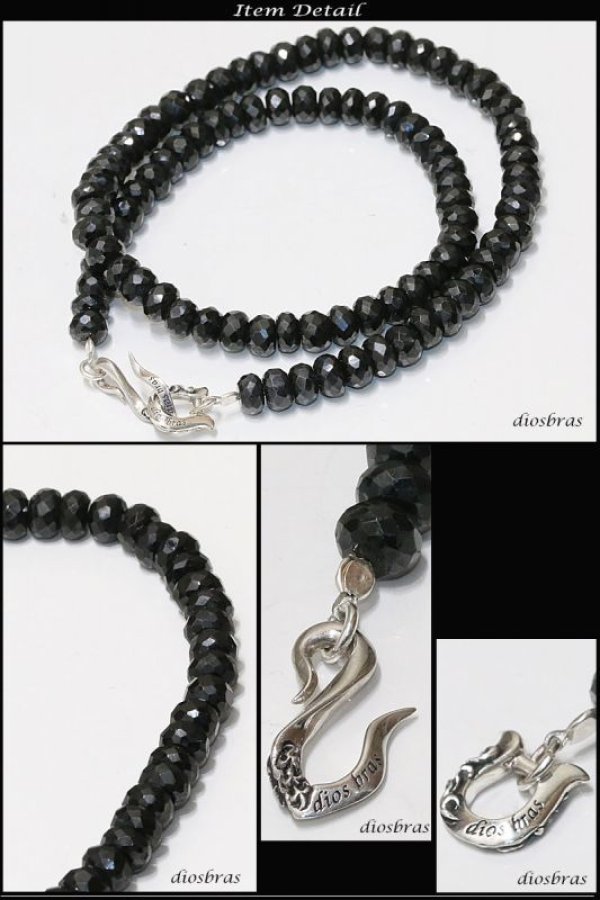 画像5: ブラックスピネル ネックレス 7mm 馬蹄 ホースシュー フェザー ネックレス メンズ ネイティブ /羽/オニキス シルバー925 チェーン メディスンホイール フェザー 7mm〜7,5mm 【diosbras-ディオブラス】